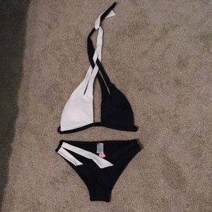 Black and white Anemone bikini